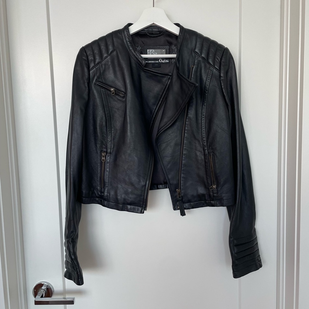 Mackage Black Leather Moto Jacket